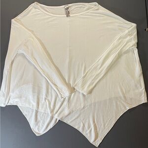 Go Couture Cream Asymmetrical Long Sleeve Top